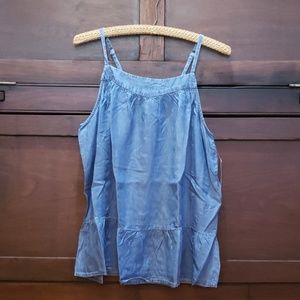 Strappy denim tank top